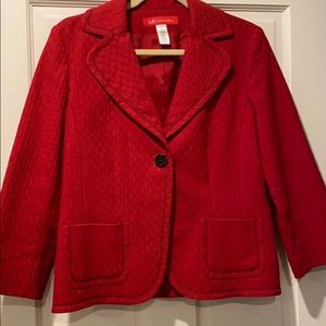 Anne Klein Red Cotton-blend Blazer